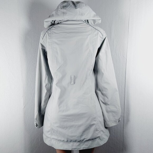 Columbia Women's Light Grey Omni-Heat Full Zip Double Breasted Trench Coat Sz - Picture 5 of 14